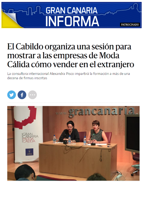 El Cabildo organiza una sesión para mostrar a las empresas de Moda Cálida cómo vender en el extranjero